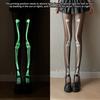 Halloween Skeleton Women Pantyhose Ghost Leg Print Contrast Color Glow At Night Luminous Thin Mesh Terrifying Anti-slip Cosplay Performance Thighs