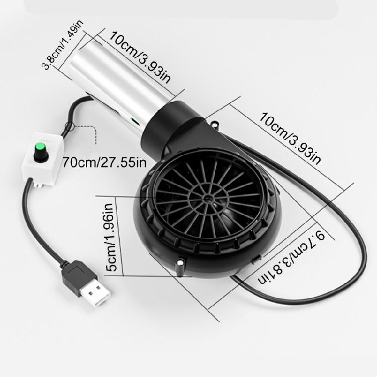 Эффективный вентилятор для барбекю USB 5V 2A, портативный и регулируемый, для быстрого розжига угля на природе