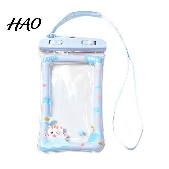 Protective Pouch for Beach Cute Waterproof Phone with Floating Airbag And Lanyard, Clear PVC Cellphone Dry Bag Swimming Underwater Cover Pool,