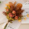 Осенние Искусственные Цветы Букеты из Шелковых Роз для Невесты DIY Цветочные Композиции Свадебное Украшение для Дома и Сада Осенний Аксессуар