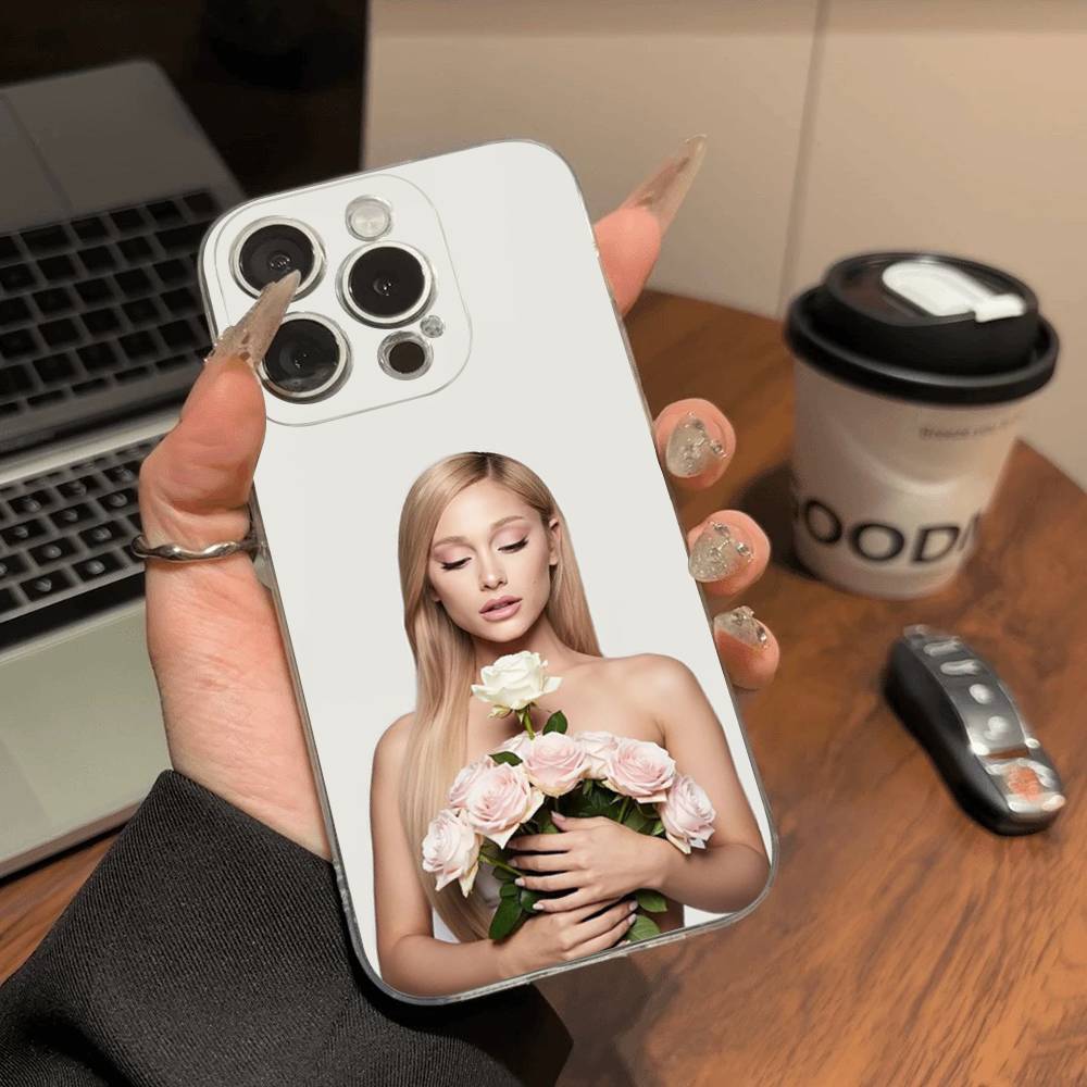 A-Ариана Г-Гранде Прозрачный Чехол Для Телефона Для iPhone 16 15 14 13 12 11 Pro Max Plus Мягкая Крышка