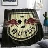 RB leipzig logo Printed Flannel Blanket, soft throw for bedroom sofa, washable,soccer fan merchandise, great gift.