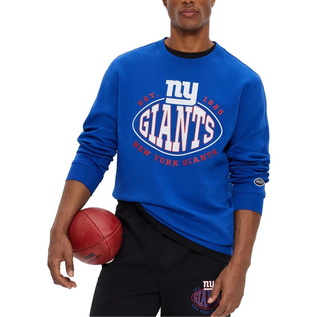 HUGO BOSS X NFL Sweatshirts Men's Dark Blue Crew Neck Moderate Regular 50504600-428