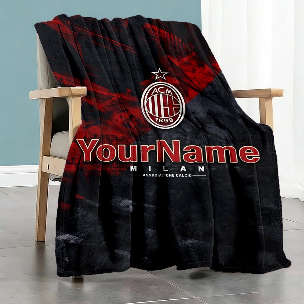 Ac Milan Personalized Name Blanket Multi-purpose Personalized Blanket Ultra-Soft Perfect for Livingroom Bed Living Room Sofa for All Occasions