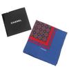 Excellent CHANEL Scarf Logo All-over Print Scarf Size 140 Blue Red Silk Women Used