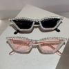 Vintage Brand Designer Cat Eye Diamond Sunglasses Women For Female Luxury Sun Glasses Punk Popular Rhinestone Crystal Shades Uv