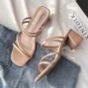 Women High Heel Sandals Summer Fashion Female Shoes Woman Square Heel Open Toe Ladies Sexy Sandalias Wedge Shoes  New