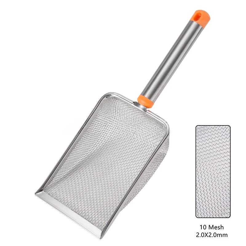 1pcs Stainless Steel Fine Mesh Cat Litter Scoop Easy To Clean Non-Stick Shovel For Reptiles Sand Efficient Durable Litter Scoop