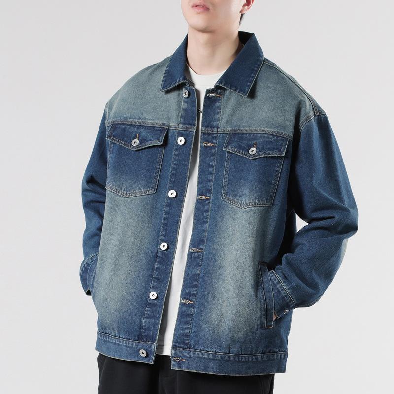 Осень Новая джинсовая мужская весенне-осенняя свободная куртка Повседневная универсальная молодежная джинсовая верхняя мужская верхняя часть