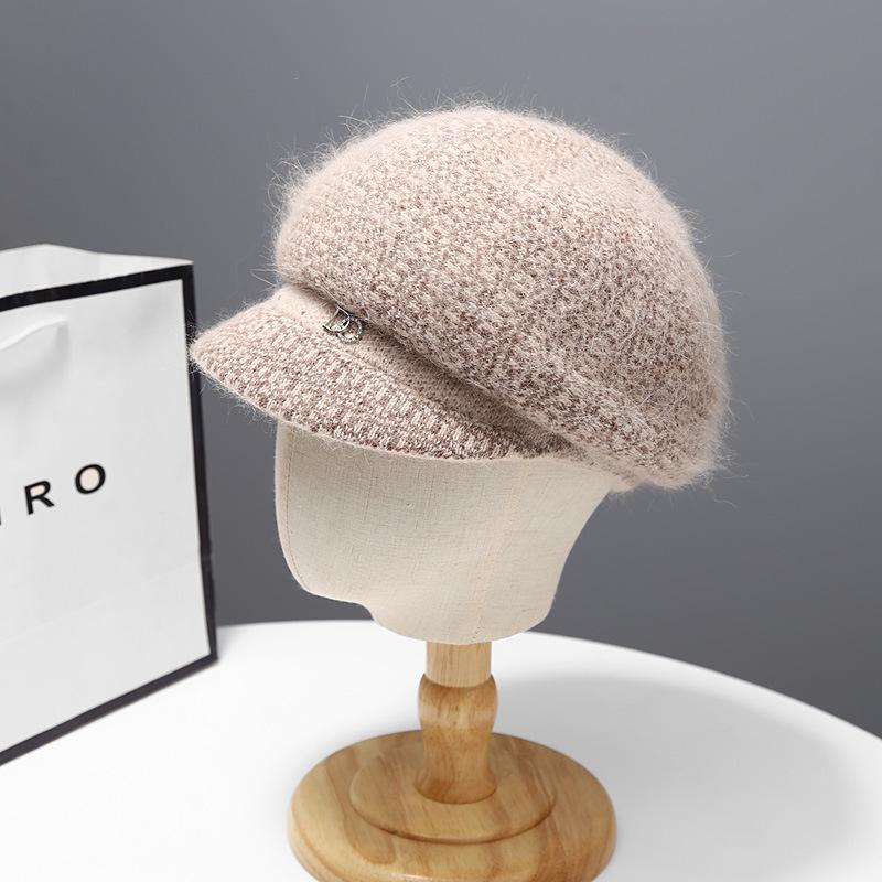 Mom hat female autumn and winter ear protection cold knitted hat in the elderly thickened grandma fashion foreign rabbit wool hat