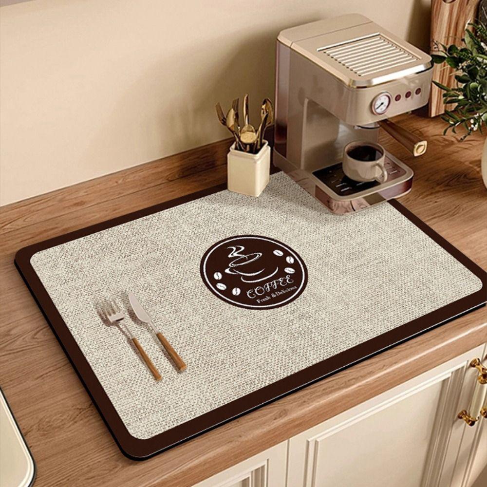Абсорбирующий коврик для слива воды на кухне, утолщенный коврик для посуды, подставка для кофемашины, декор стола