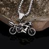 Stainless Steel Necklace Men's Personality Retro Korean Edition Motorcycle Pendant Locomotive Wind Sweater Chain Women's Ins Trend Brand Necklace