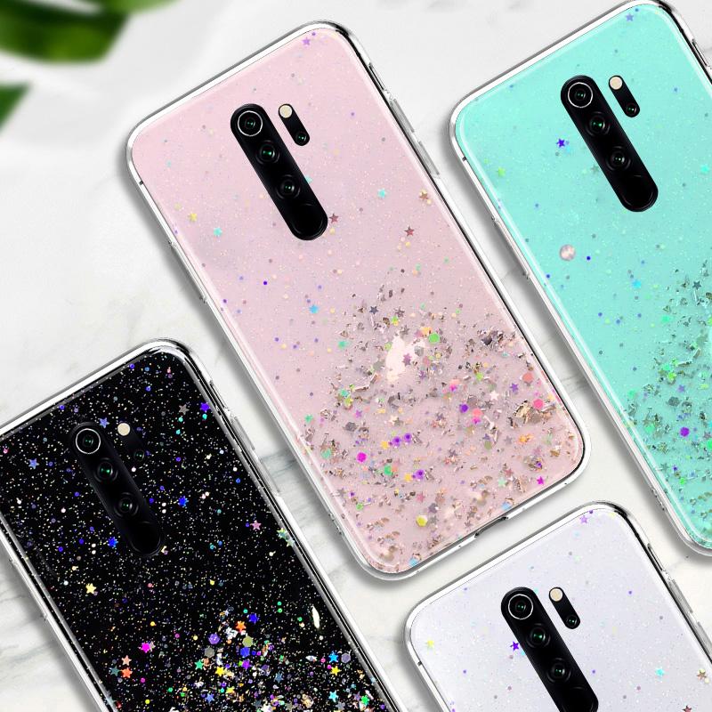 Чехол для телефона для Xiaomi Redmi 9 9A 9C Чехлы Блестящая Блестящая Обложка Xiaomi Redmi Note 11 9 10 Pro 10S 9S Poco X3 NFC Pro F3 M3 Чехлы