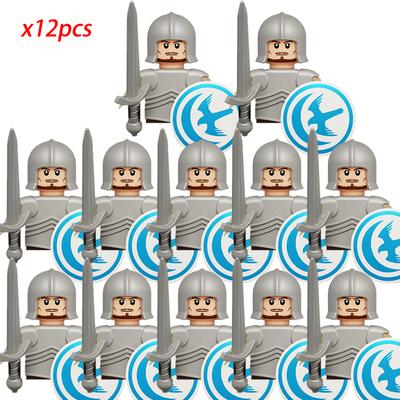 MOC Творческий Средневековый Игровой Долина Рыцари Аилин Стражники Фигурки Воин Бронированные Солдаты Армия Оружие Шлем Блоки Кирпичи Игрушки