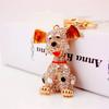 1/2/3PCS Cute Full Rhinestone Dog Crystal Pendant Keychains For Women Car/Bag Key Chains Holder Bag Charm
