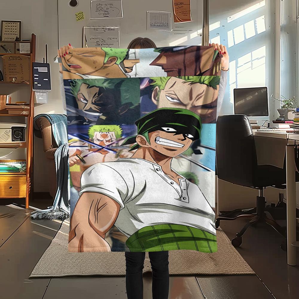 Фланелевое одеяло с принтом персонажей One Piece, Высококачественное, Удобное для всех сезонов, Декор для дома, Тепло и уют, Идеально для рождественских подарков