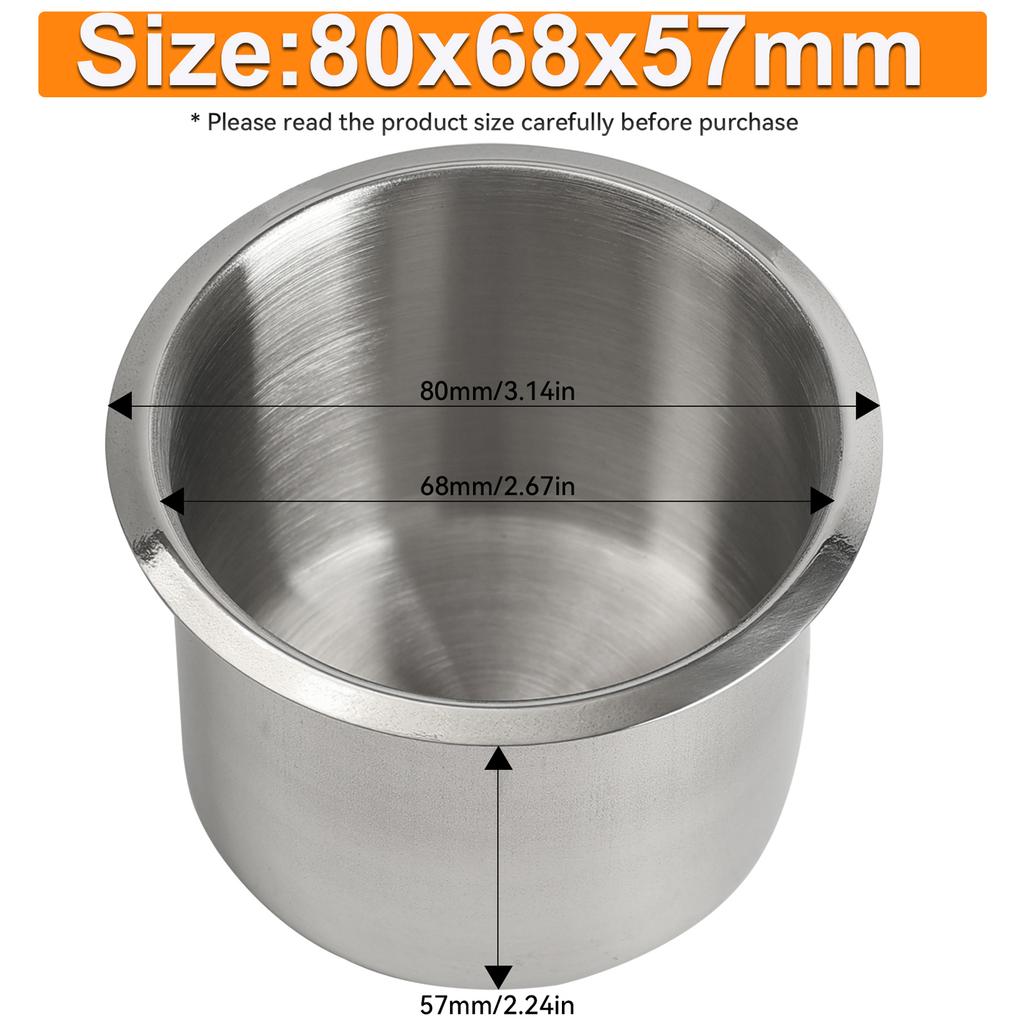 2Pcs Universal Stainless Steel Cup Drink Holders Portable Cup Mount Organizer Storage