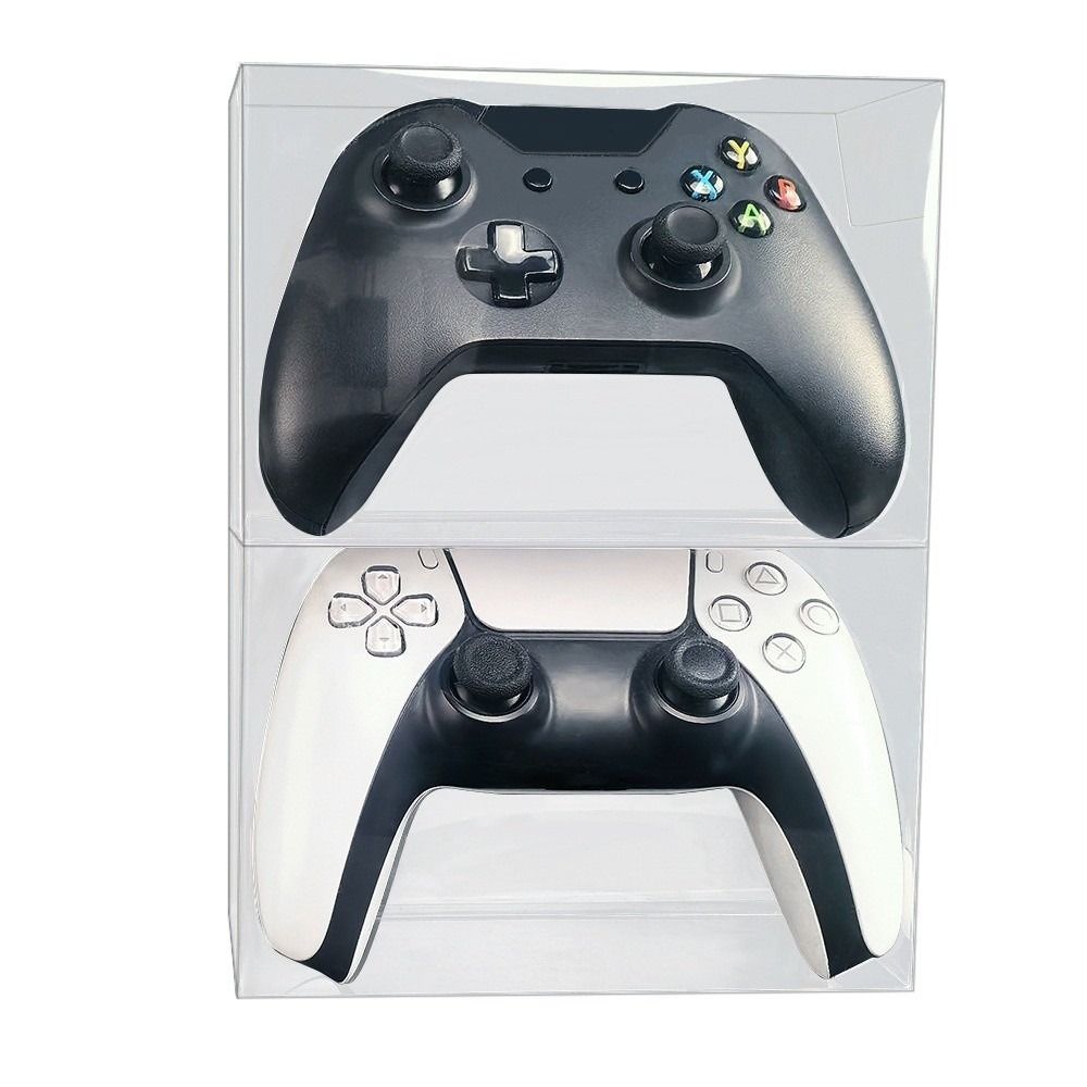 2pcs Stackable Design Controller Storage Box Universal Fit Handle Display Box for PS5/Xbox