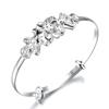 Elegant Butterfly Heart Silver-Plated Bracelet Fashion Flower Bow Tie Bracelet for Women