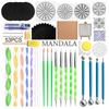 53-Piece Mandala Painting Set: Template Cardstock, Round Rod, Silicone Dotting Pen, Graffiti Embellishment Tools