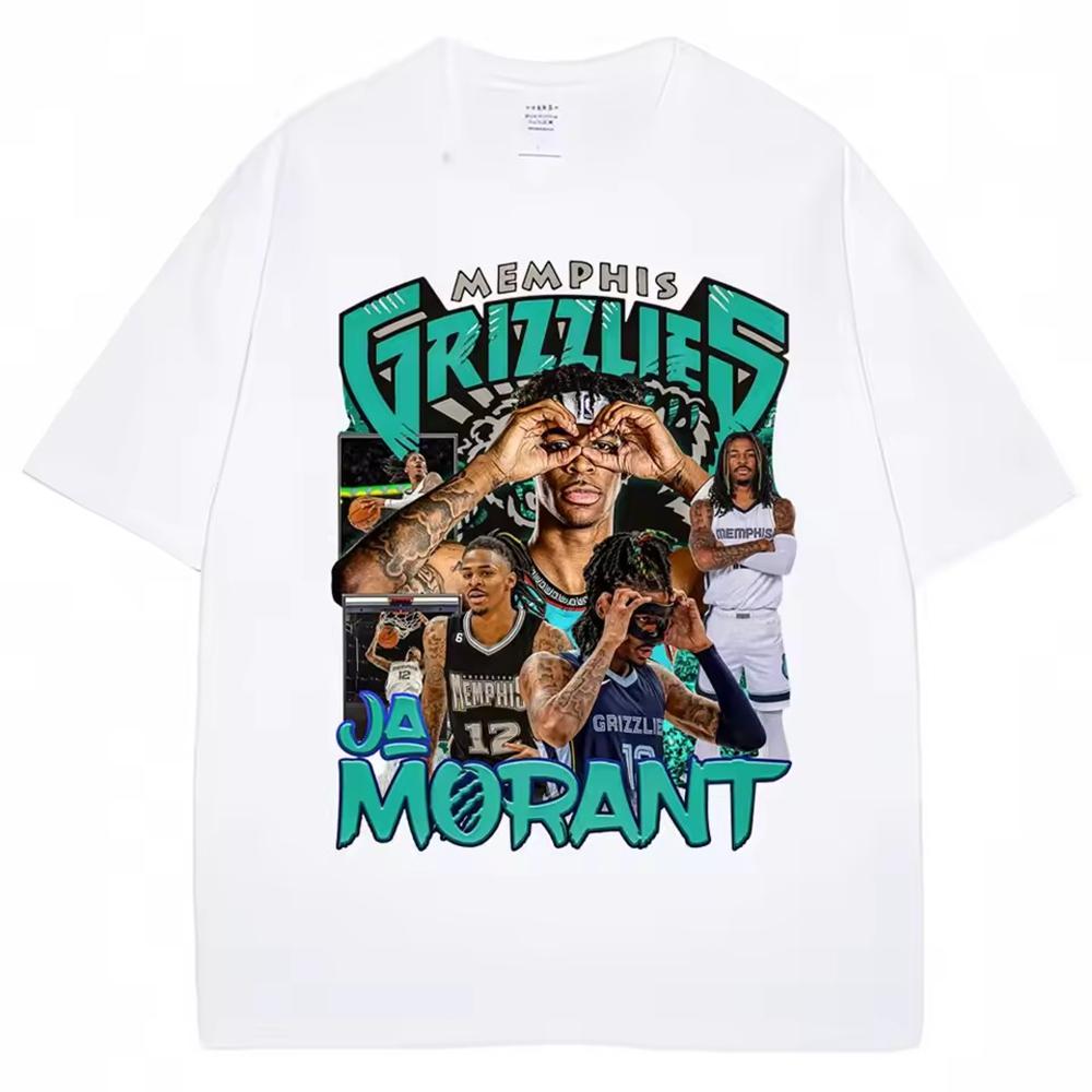 Ja Morant 12 Memphis Graphic Basketball Fans Tee Homme Unisex Clothing Short Sleeve Round Neck Printing Pullover TShirt