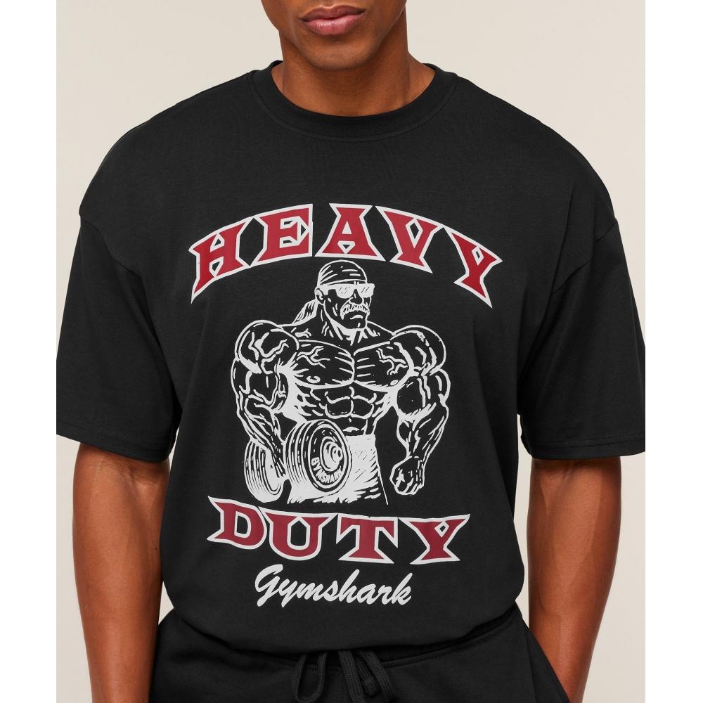 Gymshark Тяжелая работа Бро Графическая футболка Gs Черный A4c8i Bb2j