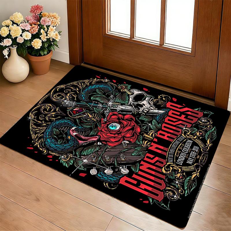 Guns Roses Living Room Nonslip Area Rug Soft Carpet For Bedroom Game Playroom Sofa Office Home Decor Doormat Christmas Gift C926674
