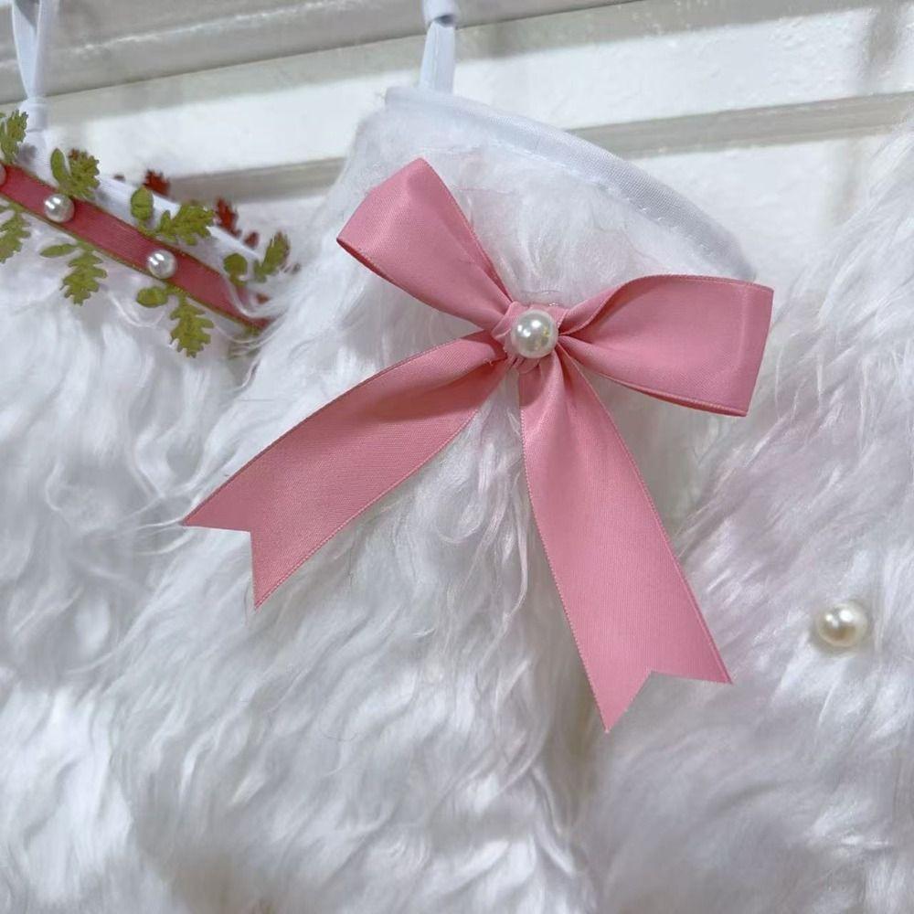 White Furry Christmas Stocking Ornament DIY Christmas Hanging Decoration Holiday Decorations