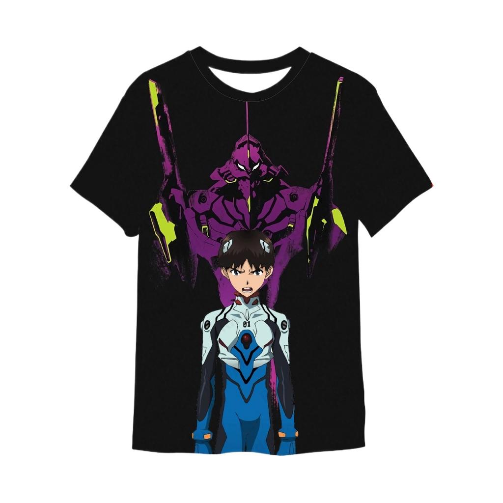 Genesis Evangelion Streetwear Мужская футболка Одежда Мода Y2k Футболка Мужская одежда Хип-хоп Оверсайз Тренд