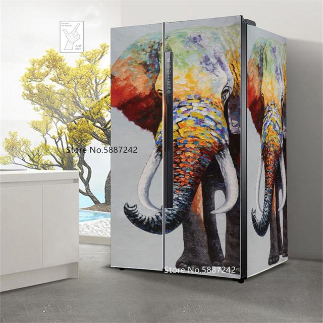 Наклейки на холодильник с морским пейзажем для обоев на холодильник, виниловые самоклеящиеся декорации для пейзажей, пленка для морозильной камеры, пляжная крышка для кухни