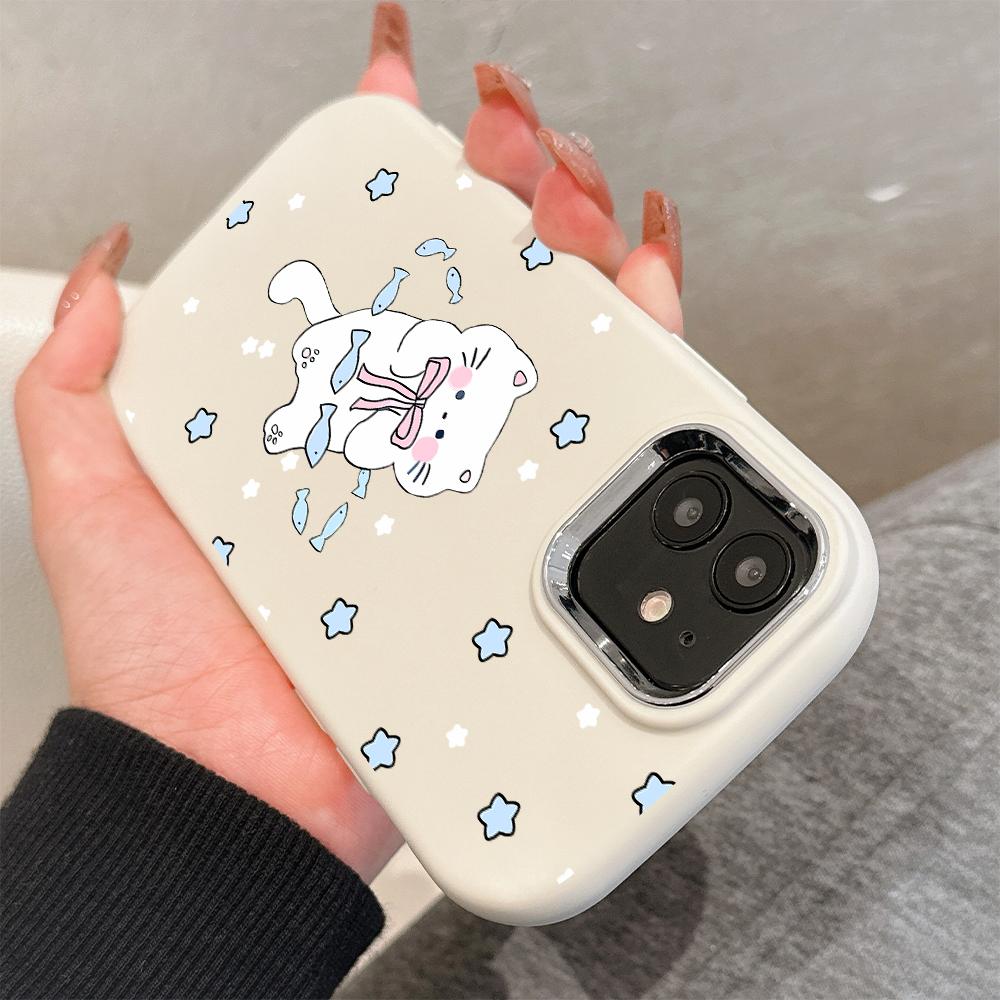 For OPPO A18 A38 A54 A60 A96 Reno12 F 8T 8Z Vivo V30 V40 Y15s Y22 Y27 Y30 Y36 Cartoon Lovely Cat Soft Silicone Phone Case