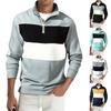 Men Colorblock - Mens Long Sleeve Sweatshirts Stand Collar Fall Outfits
