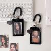 Черный двусторонний эластичный держатель для ID-карт с подвеской для студентов и K-Pop фотокарточек