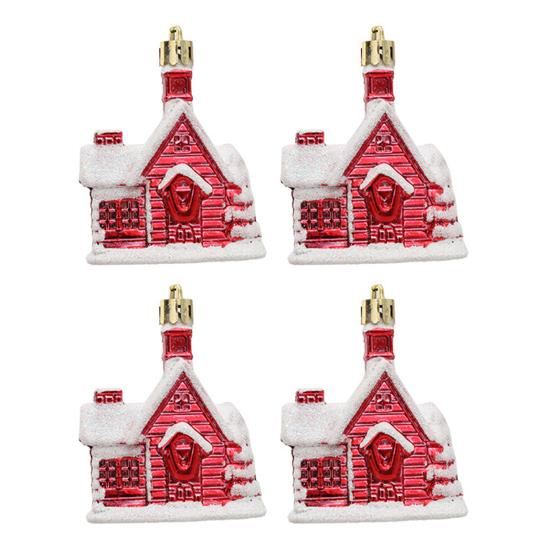 4 шт. рождественские подвески в форме снега, уютный дом, новогодний гальванический орнамент для рождественской елки, многоразовые подвески из нержавеющей стали, праздничный подарок