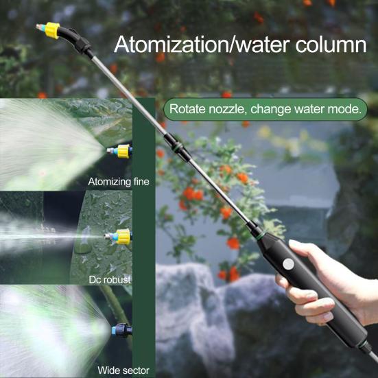 Электрический распылитель, садовый распылитель на батарейках, телескопический распылитель с 2 насадками, распылитель воды для полива растений, мойки автомобилей
