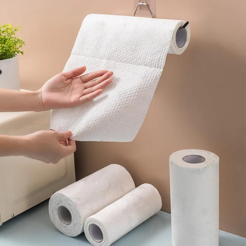 Non-woven Fabric Disposable Kitchen Paper Thickened Kitchen Dishcloth Rolls The Lazy