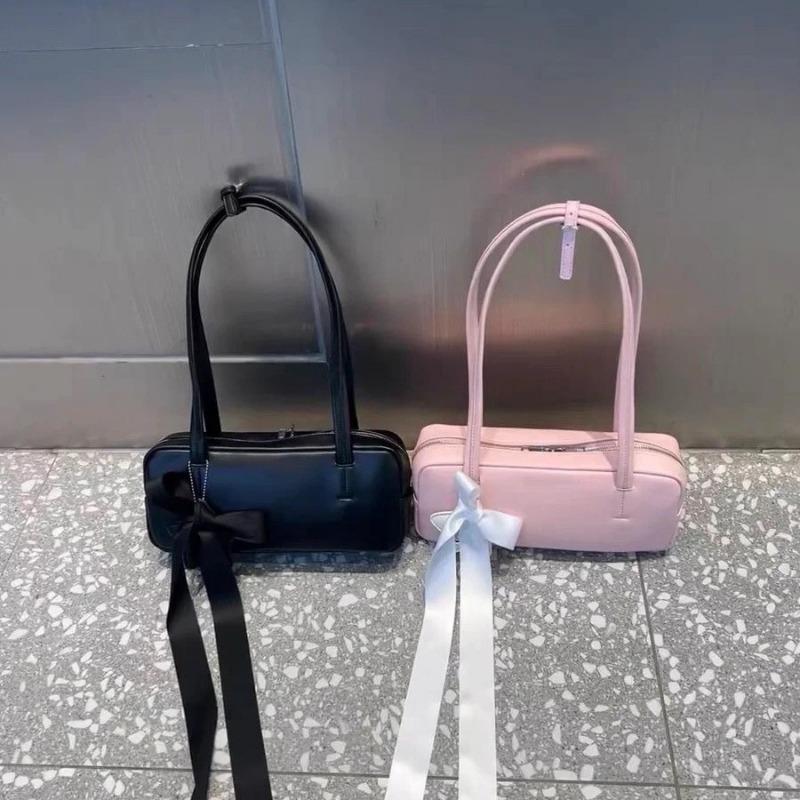 Модная сумка-подушка через плечо с бантом, повседневная сумка-подушка, роскошная сумка-багет