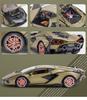 1:24 SIAN FKP37 спортивный автомобиль Металлическая литая модель автомобиля Звук Свет Оттяжка Коллекция Детская игрушка Подарки