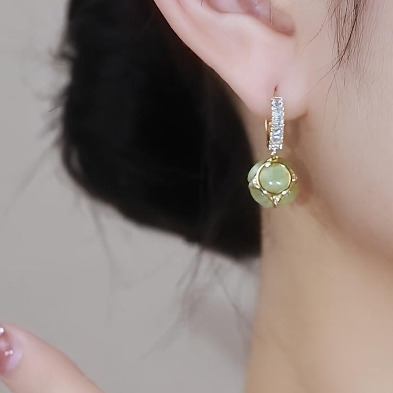 Роскошные серьги-подвески в форме круглого шарика золотого цвета для женщин и девочек, модные серьги с камнями кошачий глаз, ювелирные изделия для вечеринки, подарок