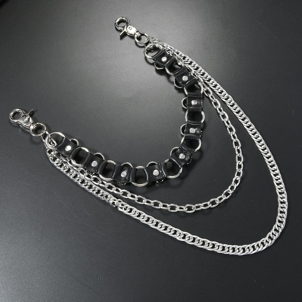Punk Style Multi-layer Spiky Jeans Belts Chains Hip hop Waist Chain