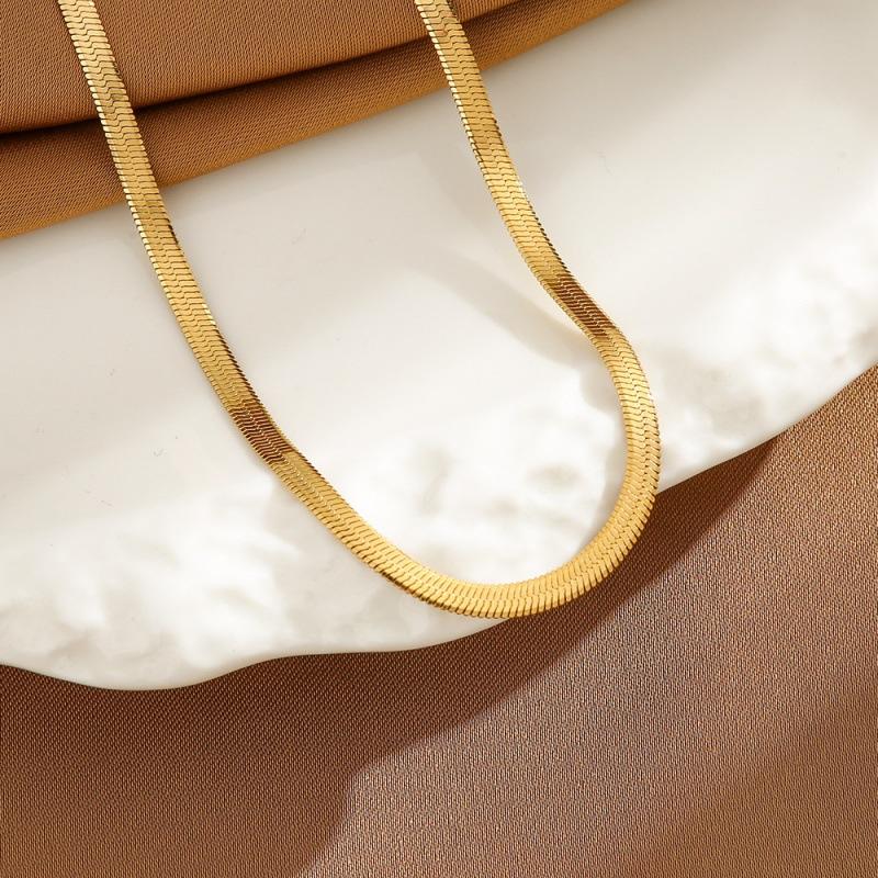 Flat Snake Bone Chain Niche Fashion Necklace Women's Clavicle Chain Jewelry