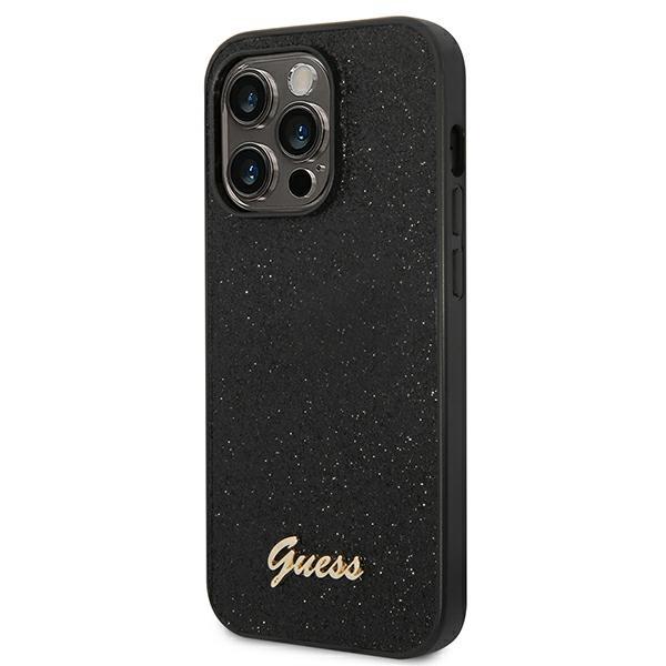 Etui do iPhone 14 Pro Guess Glitter Script Czarne