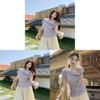French Irregular Design Short Sleeve Butterfly Top With Embroidery For Summer Fashion