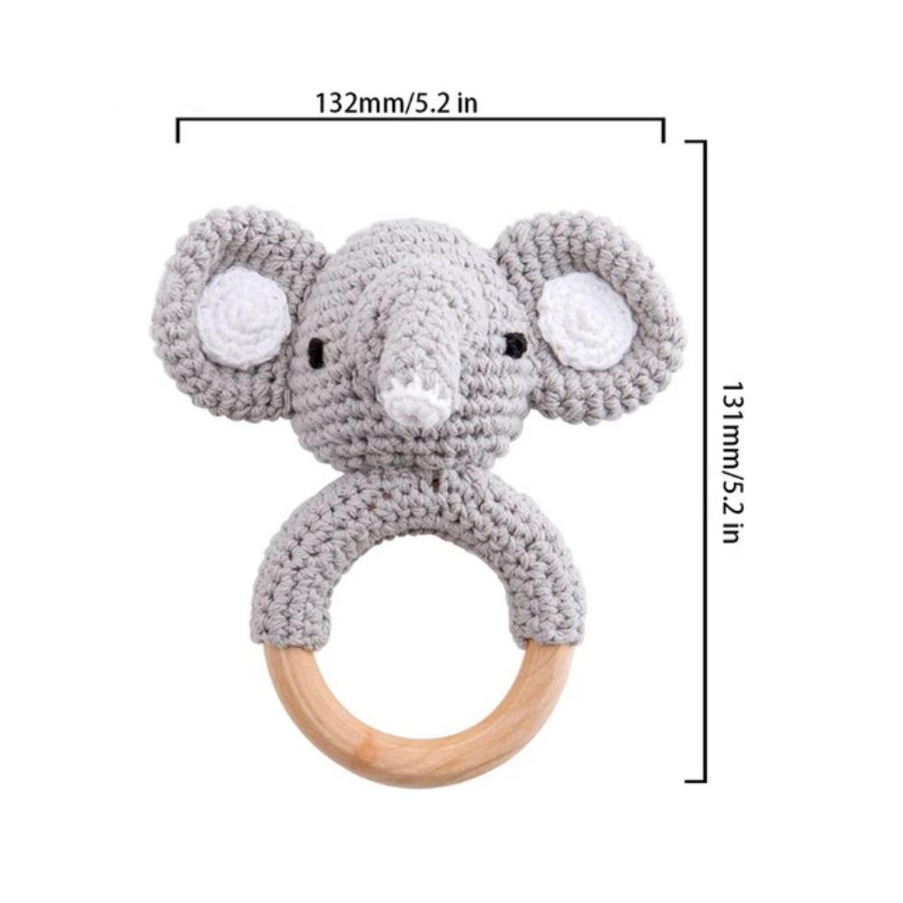 1Pc Customized Baby Teether Wooden Bracelet Crochet Rattle Toys BPA Free Crochet Lemon Bunny Rodent Rattle Newborn Toys Gift