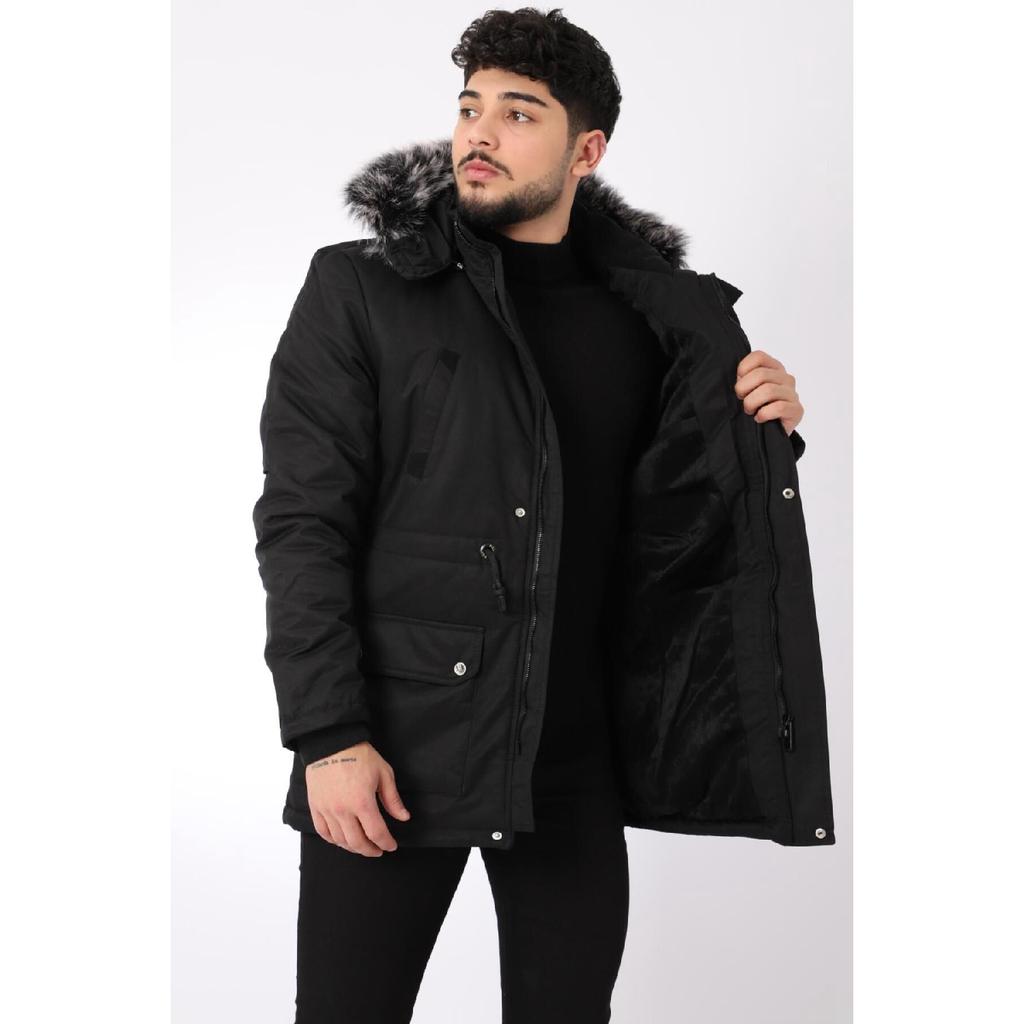 Bill Fur Lined Hooded Coat