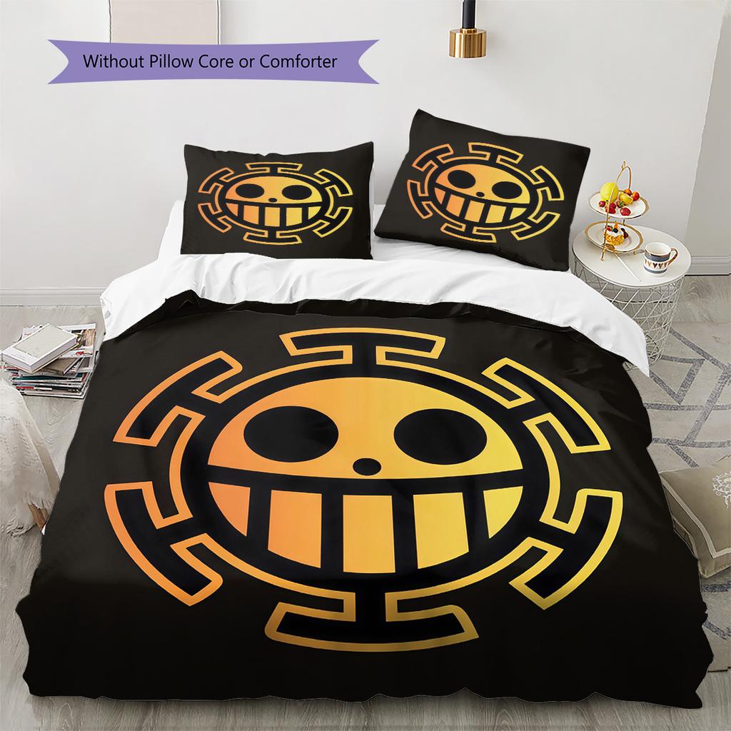 One Piece Sanji Pattern Bedding Quilt Set Quilt Cover Pillowcase Home Birthday Gift(1 * duvet cover + 2 * pillowcase, without core)