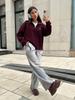 European & American Retro Lapel Half-Zip Hoodie - Fall/Winter Hip Hop Style Top