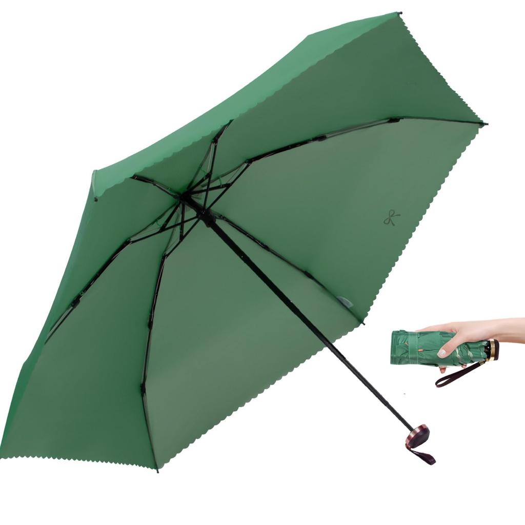 Компактный складной зонт весом всего 145 г, чем a Особенности включают в себя соответствующий передний и UPF УФ-тепло и свет выдвижной гофрированный RST5057