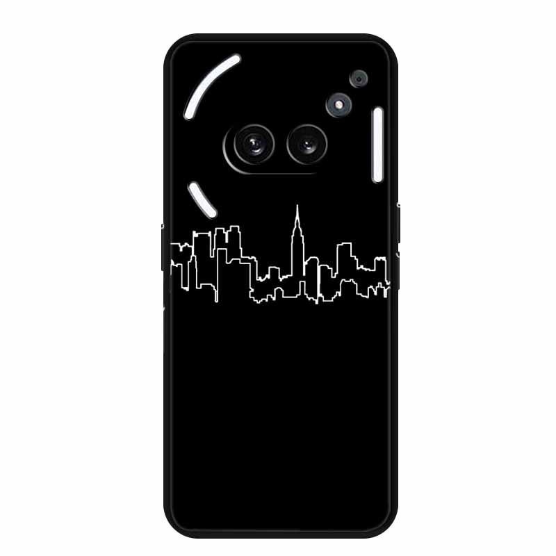 Чехол-бампер Nothing Phone 2A, светящийся в темноте, из мягкого черного ТПУ, с простым дизайном в виде линии