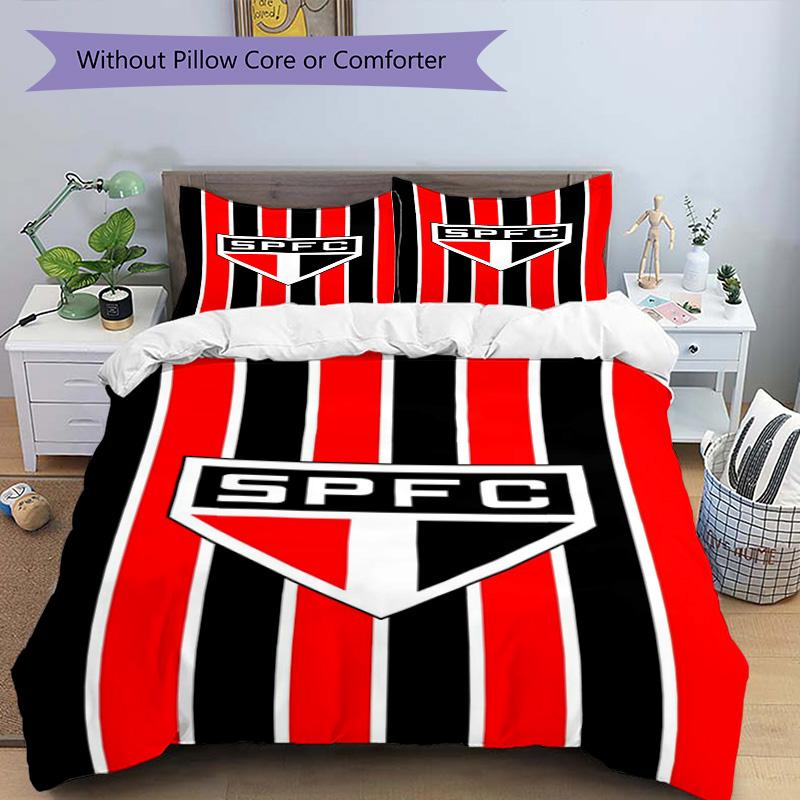 Paulo Fc Emblem Printed Pattern Duvet Cover Set – includes 1 duvet cover and 2 matching pillowcases Bedroom decor Christmas gifts